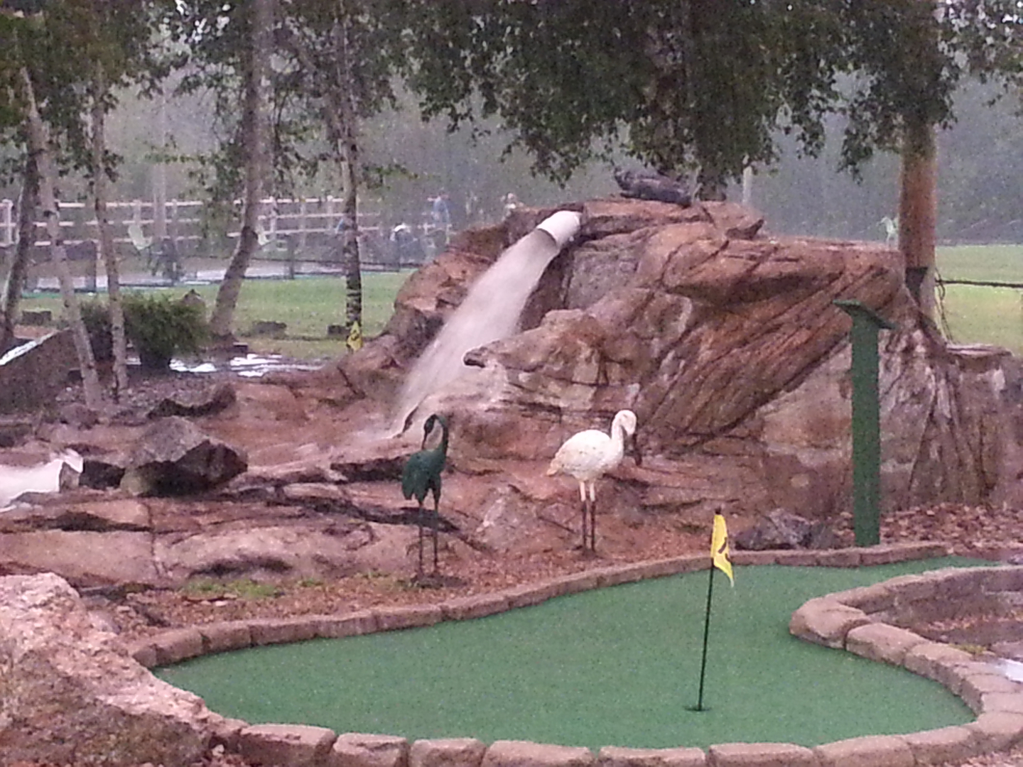 Mini golf waterfall feature